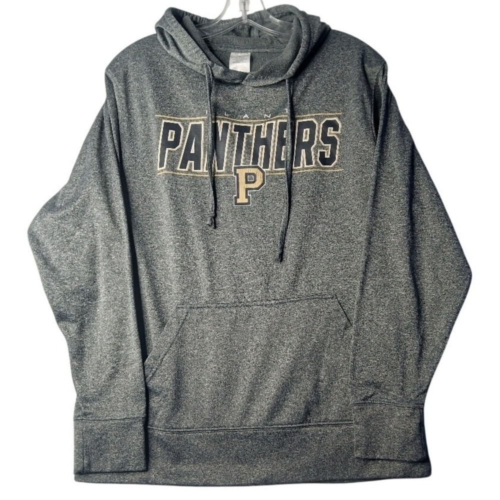 Panthers Hoodie Men Medium Gray Heathered Athletic Pullover Graphic Sweatshirt - Picture 1 of 4